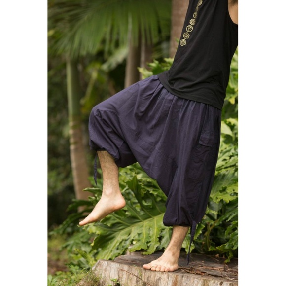 Shantaraam Yoga Ali Baba Dark Blue Shorts Pants - Picture 5 of 5